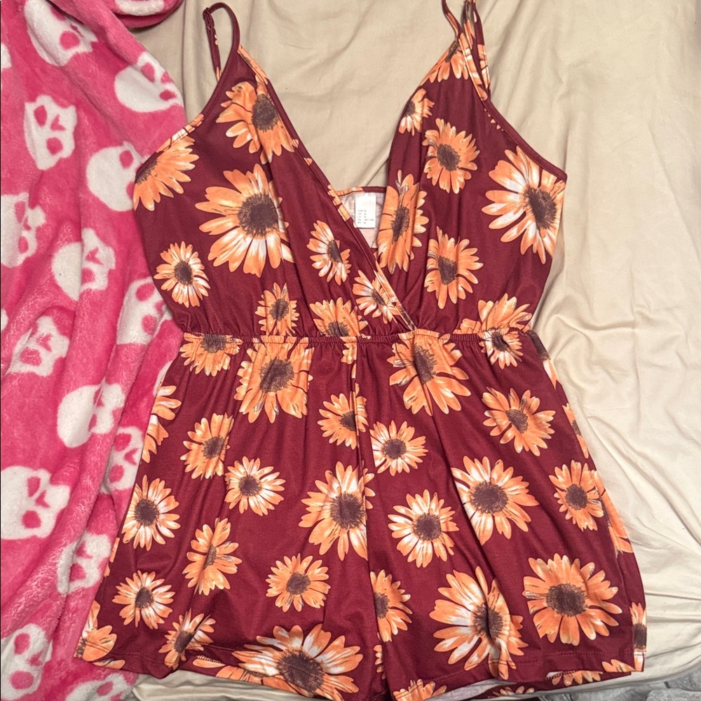 Floral Sunflower Women's Romper